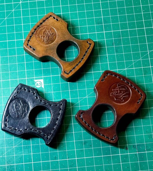 Solid Leather Knuckle Keychain